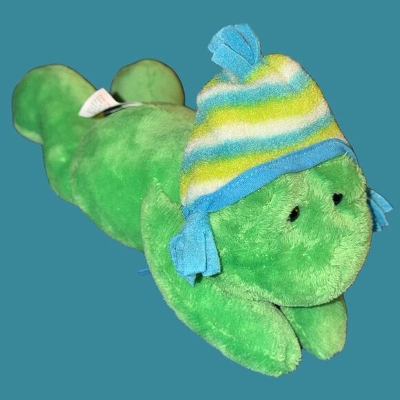 Gund Frog Striped Toboggan Scarf Hat Plush Stuffed Animal P7 - Picture 7 of 7